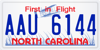 NC license plate AAU6144