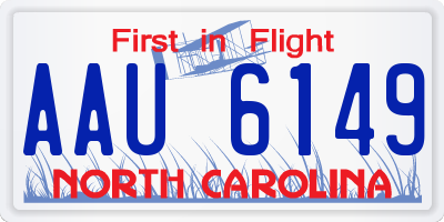 NC license plate AAU6149