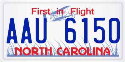 NC license plate AAU6150