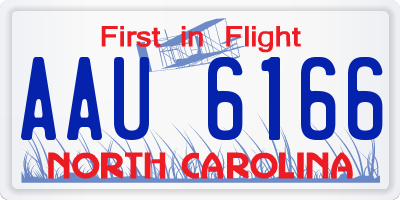NC license plate AAU6166