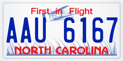 NC license plate AAU6167