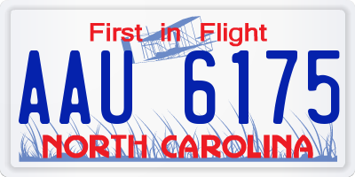 NC license plate AAU6175
