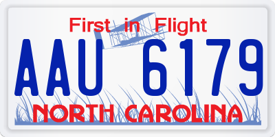 NC license plate AAU6179