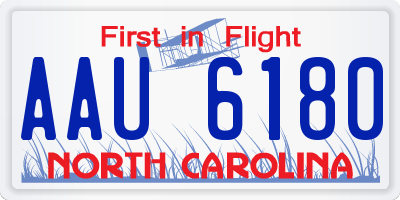 NC license plate AAU6180