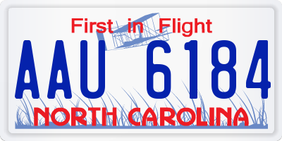 NC license plate AAU6184