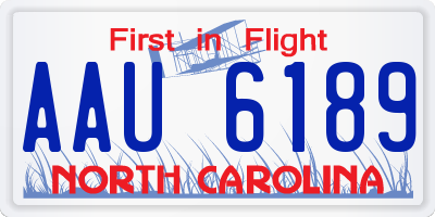 NC license plate AAU6189