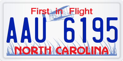 NC license plate AAU6195