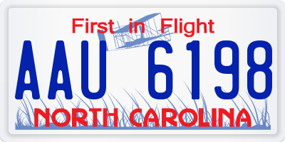 NC license plate AAU6198