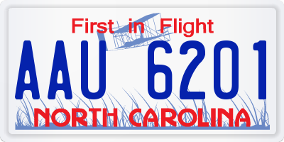 NC license plate AAU6201