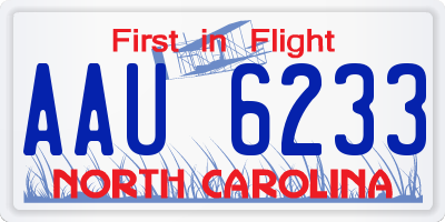 NC license plate AAU6233