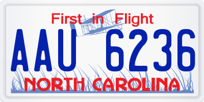 NC license plate AAU6236