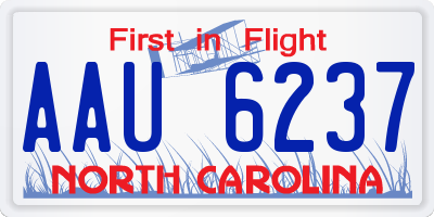 NC license plate AAU6237