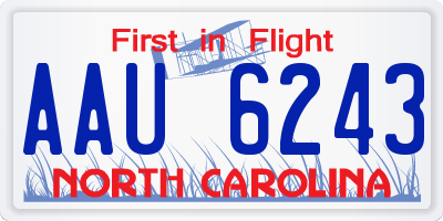 NC license plate AAU6243