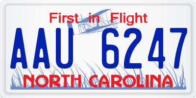 NC license plate AAU6247