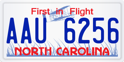 NC license plate AAU6256