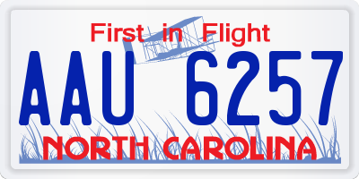 NC license plate AAU6257