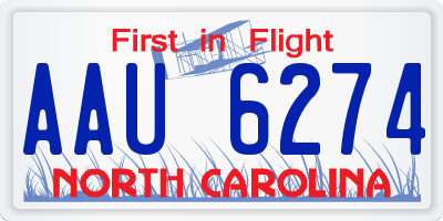 NC license plate AAU6274