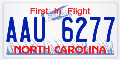 NC license plate AAU6277