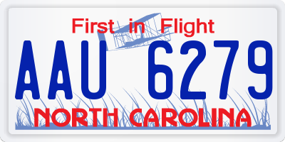 NC license plate AAU6279