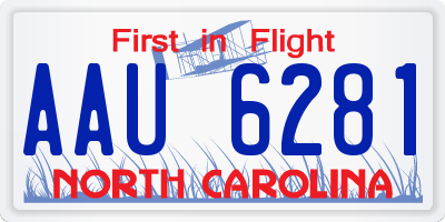 NC license plate AAU6281