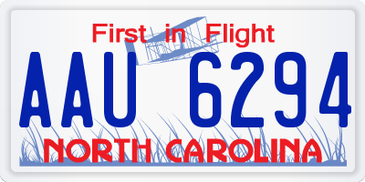 NC license plate AAU6294