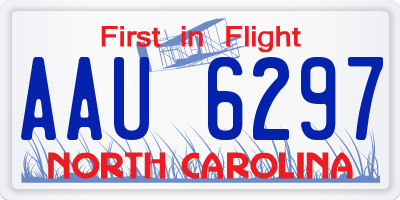 NC license plate AAU6297
