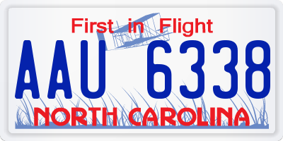 NC license plate AAU6338