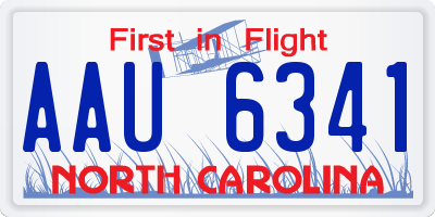 NC license plate AAU6341