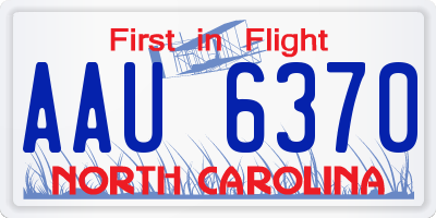 NC license plate AAU6370