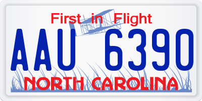 NC license plate AAU6390