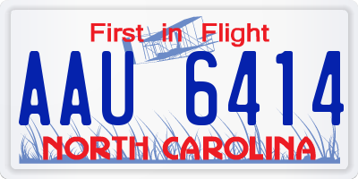 NC license plate AAU6414