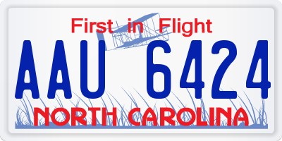 NC license plate AAU6424