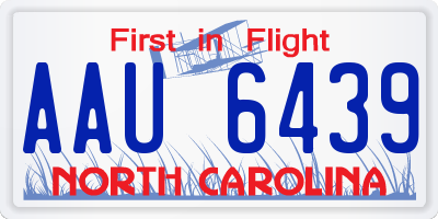 NC license plate AAU6439