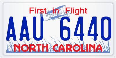 NC license plate AAU6440