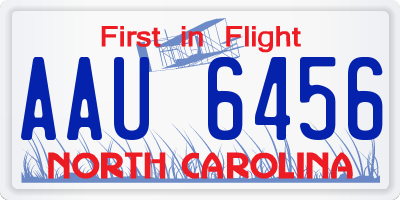 NC license plate AAU6456