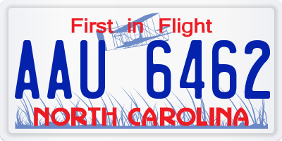 NC license plate AAU6462