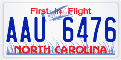 NC license plate AAU6476