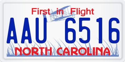 NC license plate AAU6516