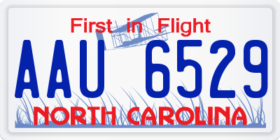 NC license plate AAU6529