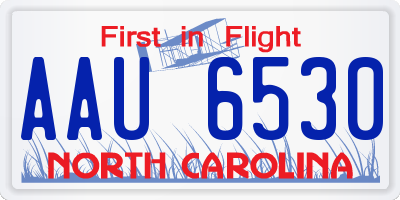 NC license plate AAU6530