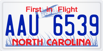 NC license plate AAU6539