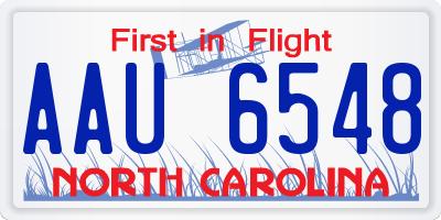 NC license plate AAU6548