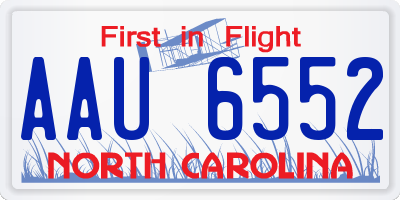 NC license plate AAU6552