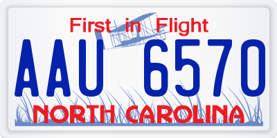 NC license plate AAU6570
