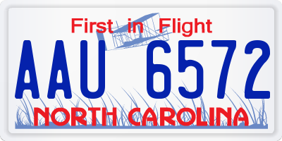 NC license plate AAU6572