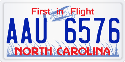 NC license plate AAU6576