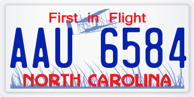 NC license plate AAU6584