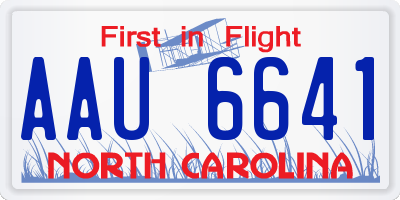 NC license plate AAU6641