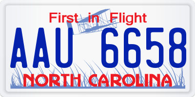 NC license plate AAU6658