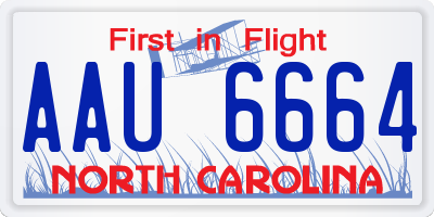 NC license plate AAU6664
